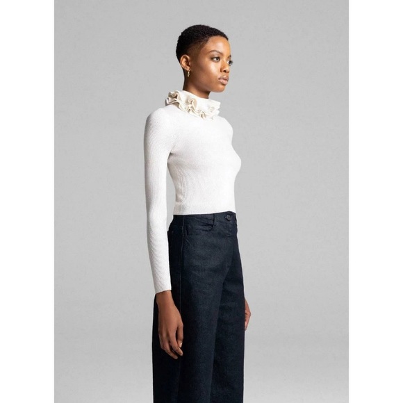 A.L.C. Maddox Ribbed Ruffle-Neck Sweater - Picture 2 of 5